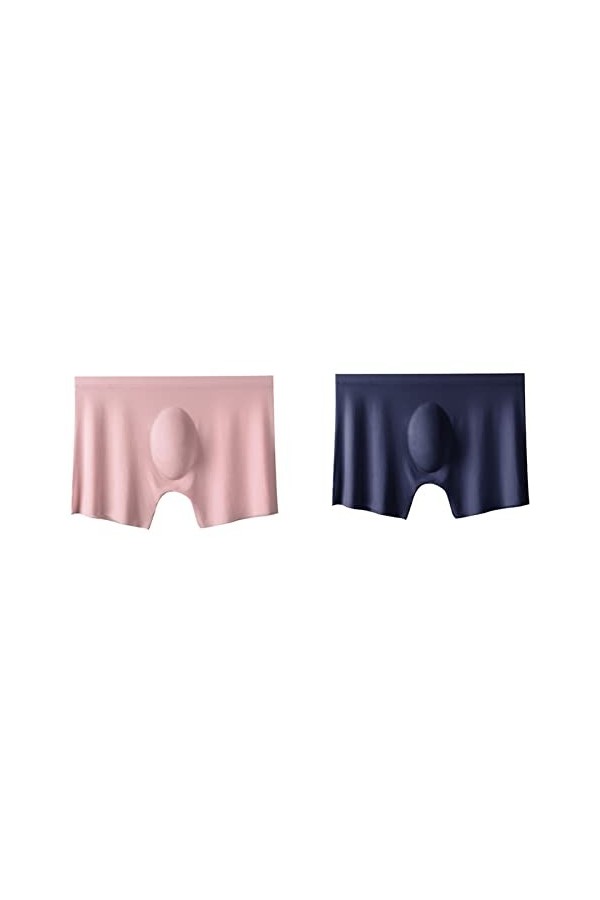 NAZARR 2pcs Hommes Culotte Hommes Glace en Soie en Soie sous-vêtements sans Couleurs de Couleur unire à Ultra-Mince for Les c