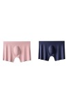 NAZARR 2pcs Hommes Culotte Hommes Glace en Soie en Soie sous-vêtements sans Couleurs de Couleur unire à Ultra-Mince for Les c