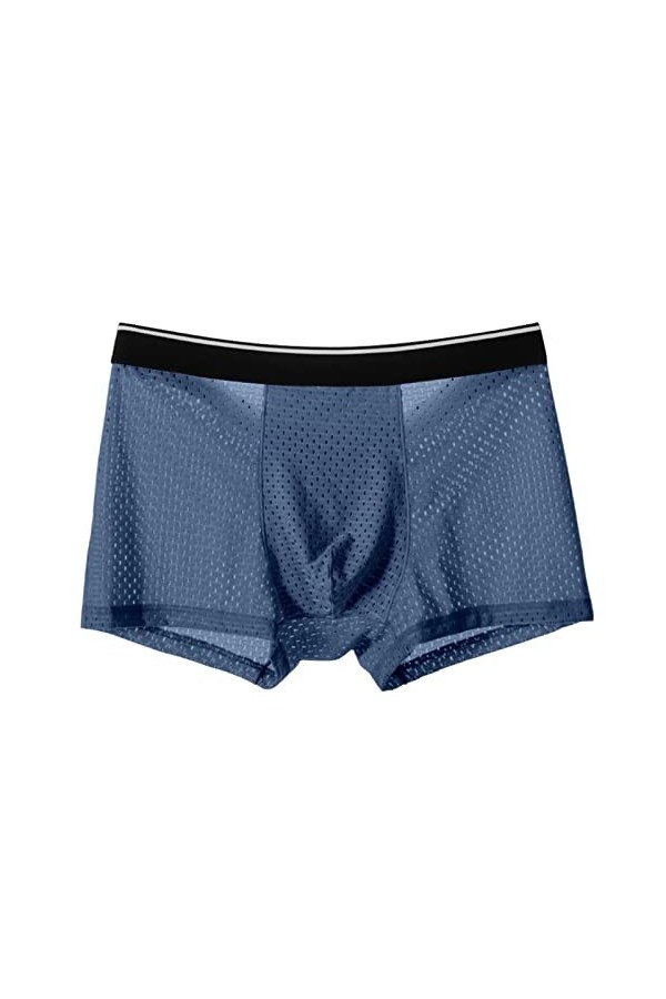 NAZARR Big Men Ice Silk Underwear Mesh Sexy Respirant Un Short Boxeur Transparent Semi Les mémoires Masculins Skinny Stretch 