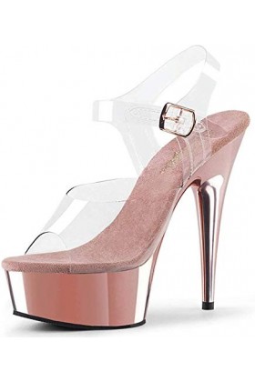 Pleaser DELIGHT-608 CLR/Rose Gold Chrome UK 4 EU 37 