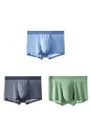 FREVA sous-vêtements Boxers Caleçons Slips Strings Summer Men Ice Silk Underwear Boxer Brief Color : 9, Size : 3PCS_70-80KG 