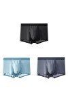 FREVA sous-vêtements Boxers Caleçons Slips Strings Summer Men Ice Silk Underwear Boxer Brief Color : 9, Size : 3PCS_70-80KG 