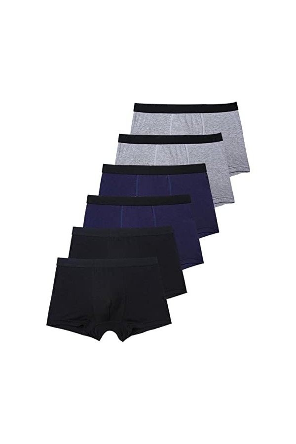 NAZARR 6 pièces/Ensemble Noir Boxer sous-vêtements Hommes Boxeurs Bambou Hommes sous-vêtements Hommes Culottes Shorts Respira