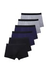 NAZARR 6 pièces/Ensemble Noir Boxer sous-vêtements Hommes Boxeurs Bambou Hommes sous-vêtements Hommes Culottes Shorts Respira