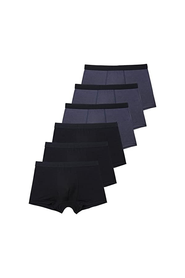 NAZARR 6 pièces/Ensemble Noir Boxer sous-vêtements Hommes Boxeurs Bambou Hommes sous-vêtements Hommes Culottes Shorts Respira