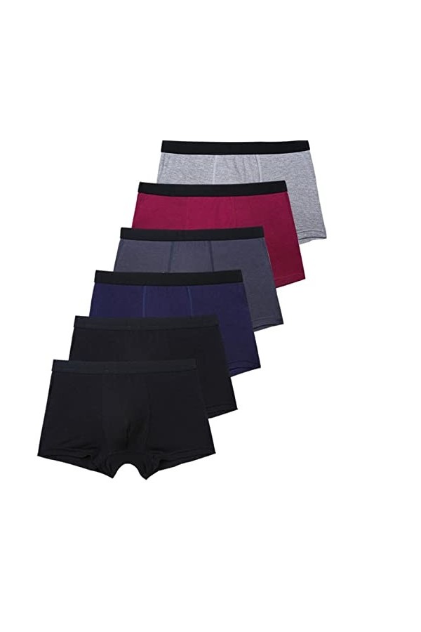 NAZARR 6 pièces/Ensemble Noir Boxer sous-vêtements Hommes Boxeurs Bambou Hommes sous-vêtements Hommes Culottes Shorts Respira