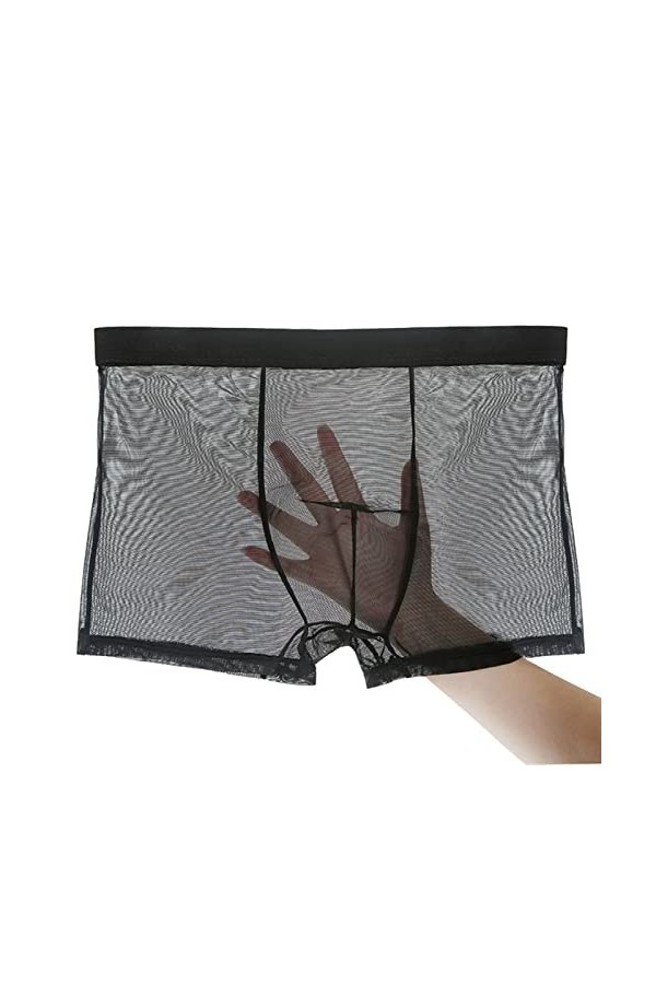 Sous-vêtements Boxers Caleçons Slips Strings Boxers en maille transparente Ice Silk sous-vêtements ultra-mince plus taille mâ