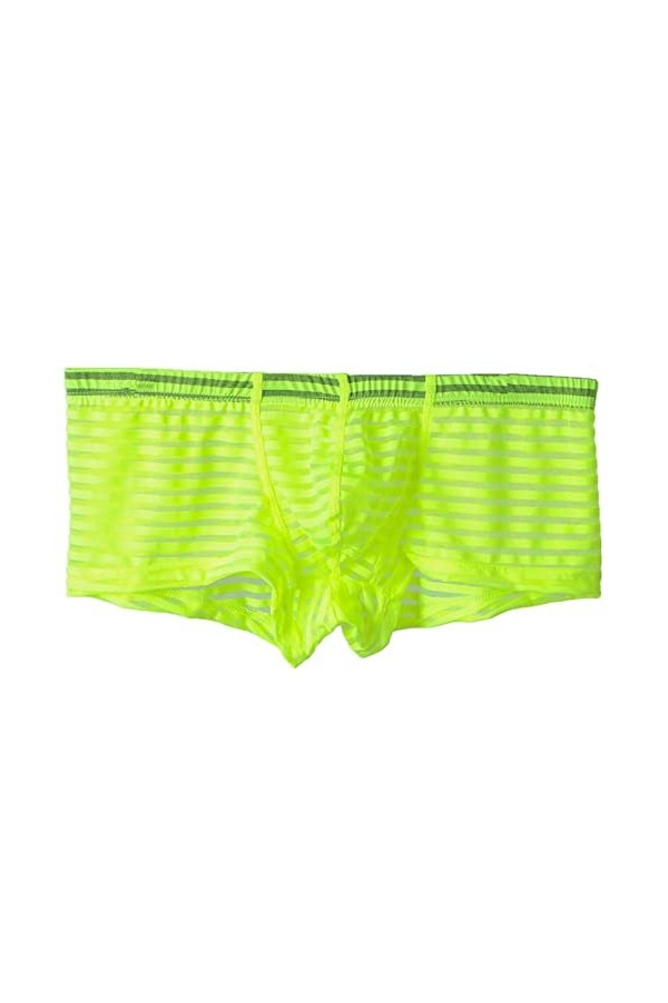 NAZARR sous-vêtements Transparents Hot Men Sexy Stripe Mesh Boxer M-XXL Men de Taille Bas Color : Giallo, Size : M 