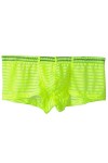 NAZARR sous-vêtements Transparents Hot Men Sexy Stripe Mesh Boxer M-XXL Men de Taille Bas Color : Giallo, Size : M 