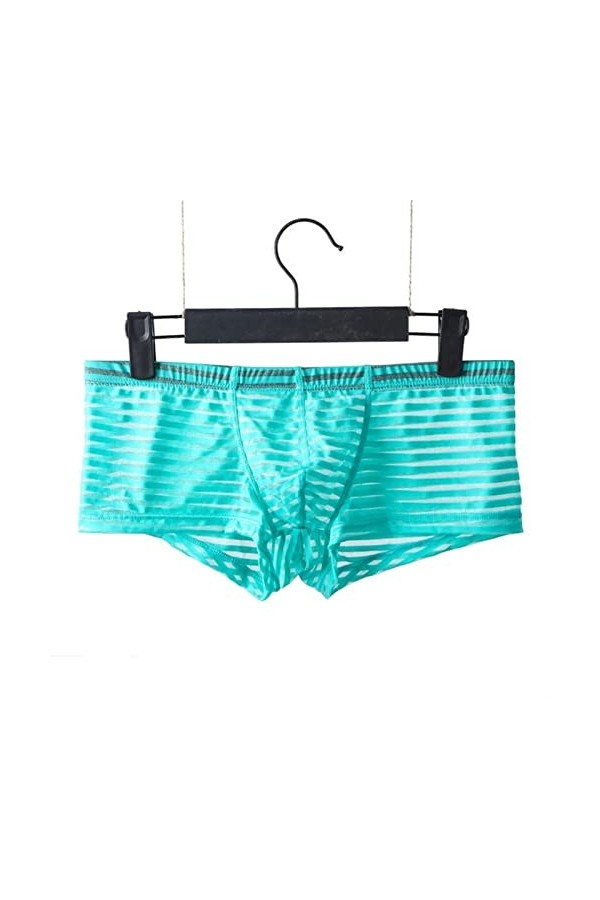 NAZARR sous-vêtements Transparents Hot Men Sexy Stripe Mesh Boxer M-XXL Men de Taille Bas Color : Giallo, Size : M 