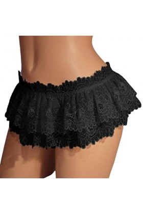 Slips en Dentelle pour Hommes Culottes À Volants Mini Jupe Costume Travesti Jupe Tongs Gays sous-vêtements pour Hommes String