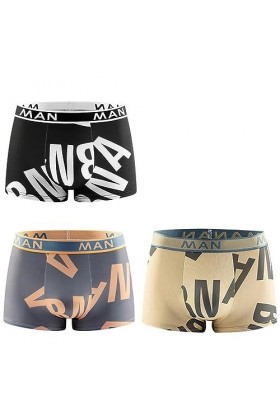 LLaviD sous-Vêtements Homme 3Pcs / Lot Men Palies Lettre Seau sans Suppres Primés Imprest-3Pcs Mix 03-4Xl 82.5-95Kg