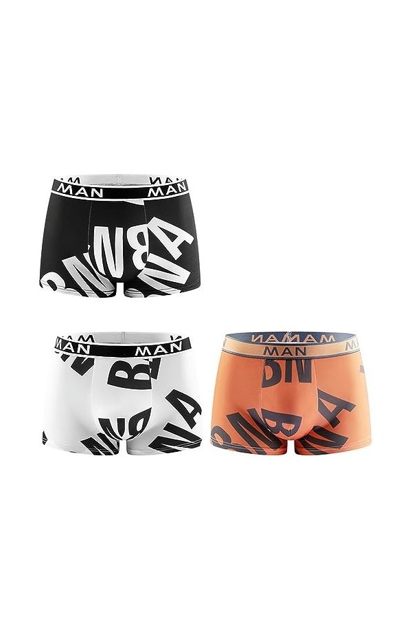 LLaviD sous-Vêtements Homme 3Pcs / Lot Men Palies Lettre Seau sans Suppres Primés Imprest-3Pcs Mix 03-4Xl 82.5-95Kg