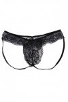 Générique Mens Panty Transparent Dentelle Garniture Sexy sous - vêtements Floral Mesh Sissy Dentelle Panty Transparent Bikini