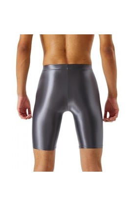 ZAYZ Mens Oil Shiny Glossy Boxer Shorts Bas de Couche Collants de Vélo Sous-vêtements Culotte Extensible Caleçon Demi-longueu