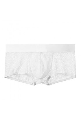 Sexy Maille Hommes Culottes Creux Boxeurs Shorts Voir à Travers des sous-vêtements Sexy sous-vêtements érotiques Lingerie Bas