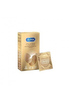 Durex NUDE - 20 Préservatifs pour Homme - Ultra Fins - Sensation Peau Contre Peau