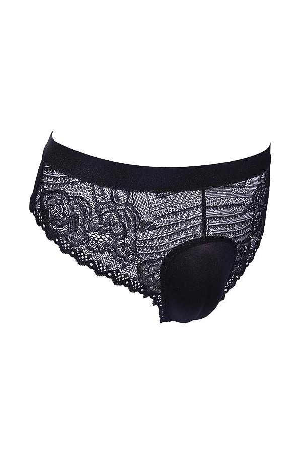DNJKH Homme Sissy String Boxer Shorts Translucide Gay Travesti Culotte Crossdresser Dentelle, pour Le Jeu de Rôle Transgenre 