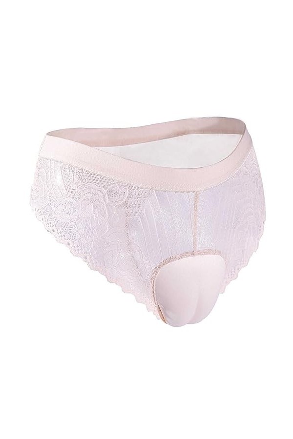DNJKH Homme Sissy String Boxer Shorts Translucide Gay Travesti Culotte Crossdresser Dentelle, pour Le Jeu de Rôle Transgenre 
