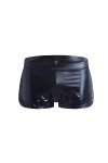 UIWFJEH Lingerie Sexy Homme sous-vêtements Sexy pour Hommes Boxers De Spectacle pour Hommes Shorts Fendus en Cuir Verni Sexy,