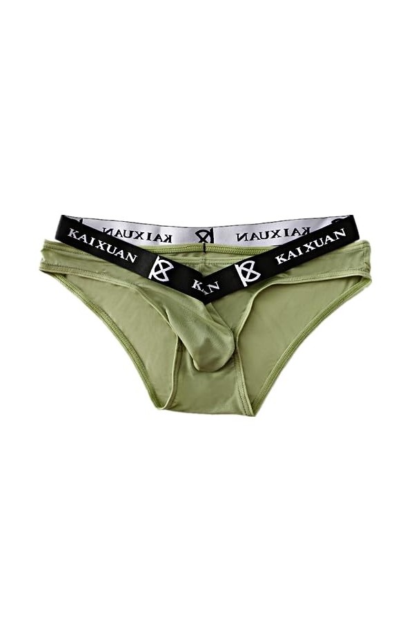 UIWFJEH G-s Sexy pour Hommes Vêtements Sissy pour Hommes Pantalon Triangle Respirant Ice Silk Thong pour Homme,Noir,XL