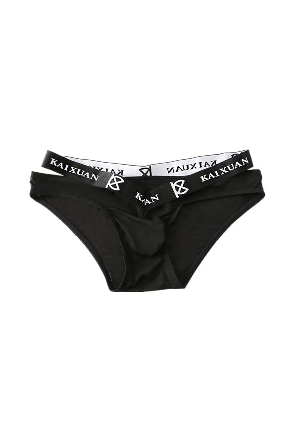 UIWFJEH G-s Sexy pour Hommes Vêtements Sissy pour Hommes Pantalon Triangle Respirant Ice Silk Thong pour Homme,Noir,XL