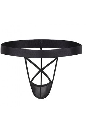 UIWFJEH G-s Sexy pour Hommes Vêtements Sissy pour Hommes Culotte Taille Basse en Maille Rigolote Sexuelle pour Hommes,Noir,L