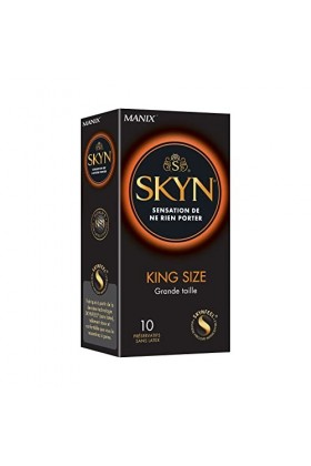 Skyn King Size large : Lot de 20 Préservatifs Extra large, sans latex Skynfeel pour Hommes / Fins, Forme Droite, Lisse, Diamè