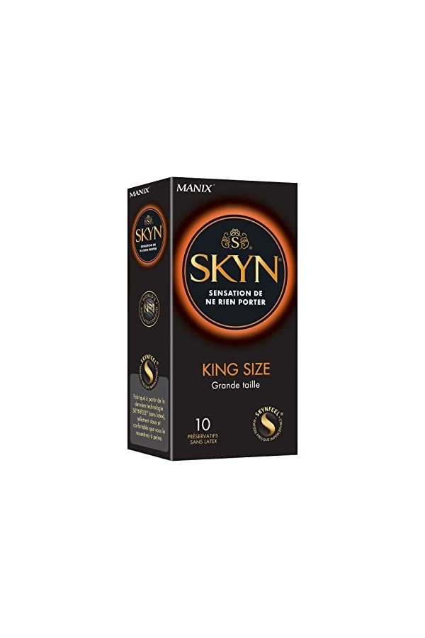 Skyn King Size large : Lot de 20 Préservatifs Extra large, sans latex Skynfeel pour Hommes / Fins, Forme Droite, Lisse, Diamè