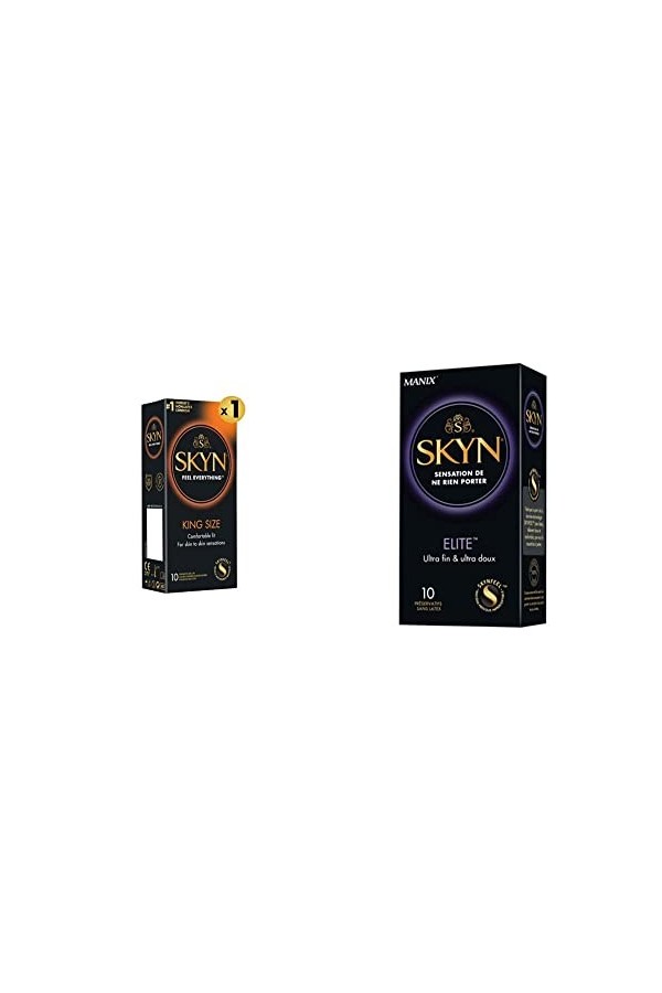 Skyn King Size large : Lot de 20 Préservatifs Extra large, sans latex Skynfeel pour Hommes / Fins, Forme Droite, Lisse, Diamè