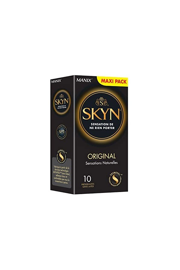 SKYN Original : Lot de 20 Préservatifs sans latex SKYNFEEL pour homme / Taille régulière, préservatifs solides, fins et lisse