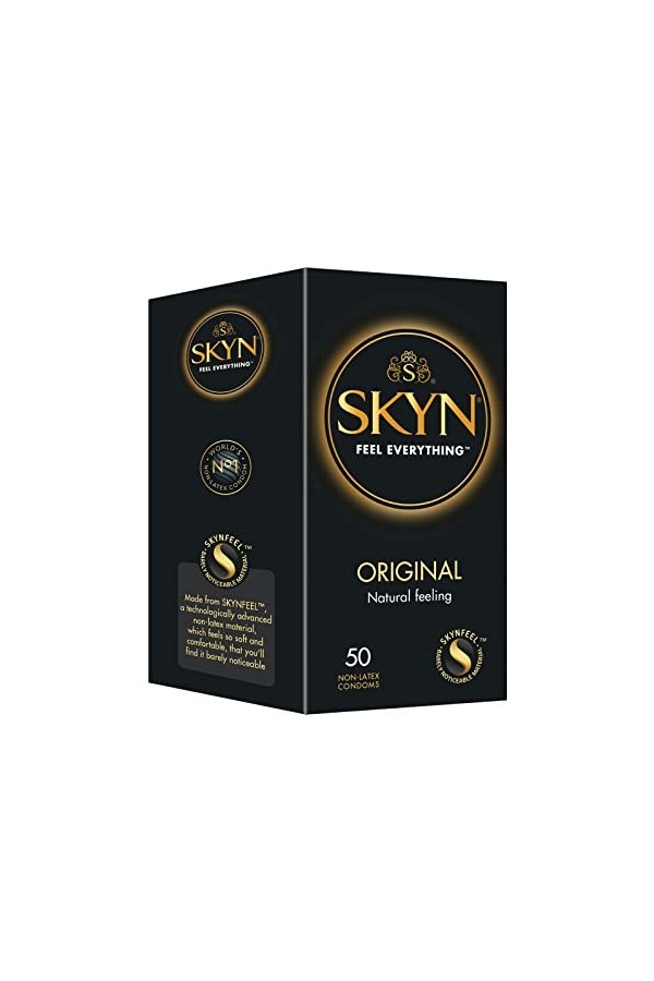 SKYN Original : Lot de 20 Préservatifs sans latex SKYNFEEL pour homme / Taille régulière, préservatifs solides, fins et lisse