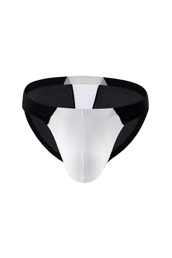 Adefeect Slip sexy en soie glacée pour homme - Sans coutures - Sous-vêtements érotiques - Sous-vêtements fins - Sexy - String