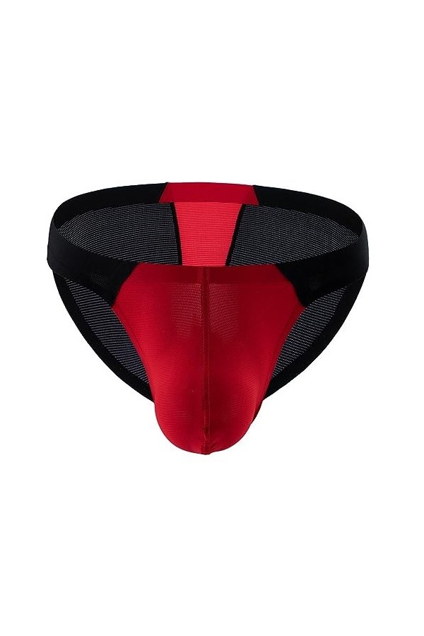 Adefeect Slip sexy en soie glacée pour homme - Sans coutures - Sous-vêtements érotiques - Sous-vêtements fins - Sexy - String