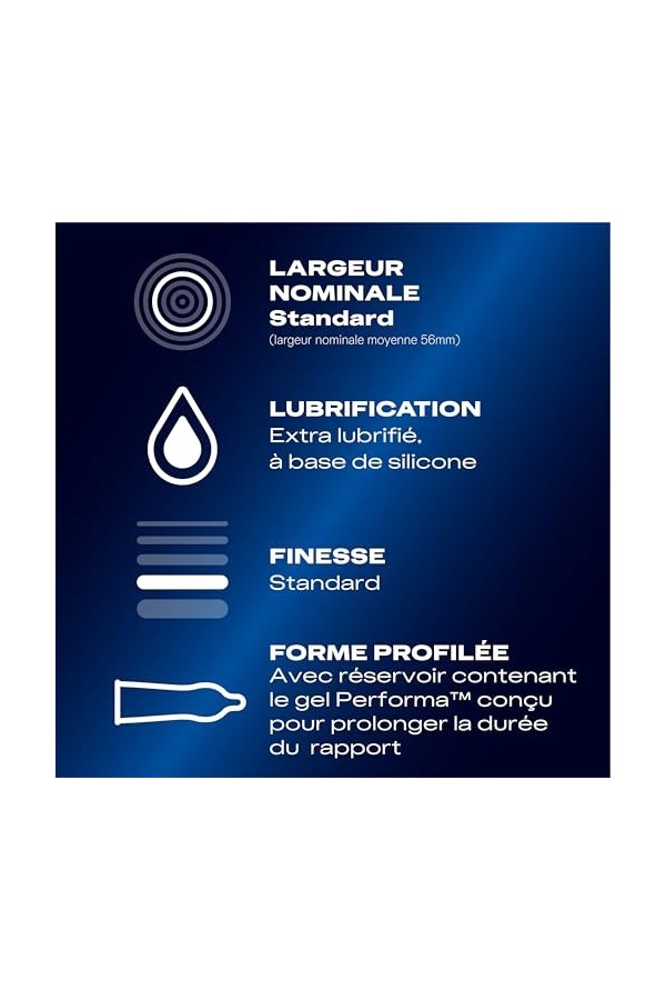 Durex PERFORMANCE BOOSTER - 10 Préservatifs - Effet Longue Durée