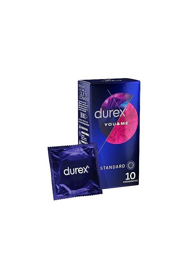 Durex YOU & ME - 10 Préservatifs - Retardant et Stimulant