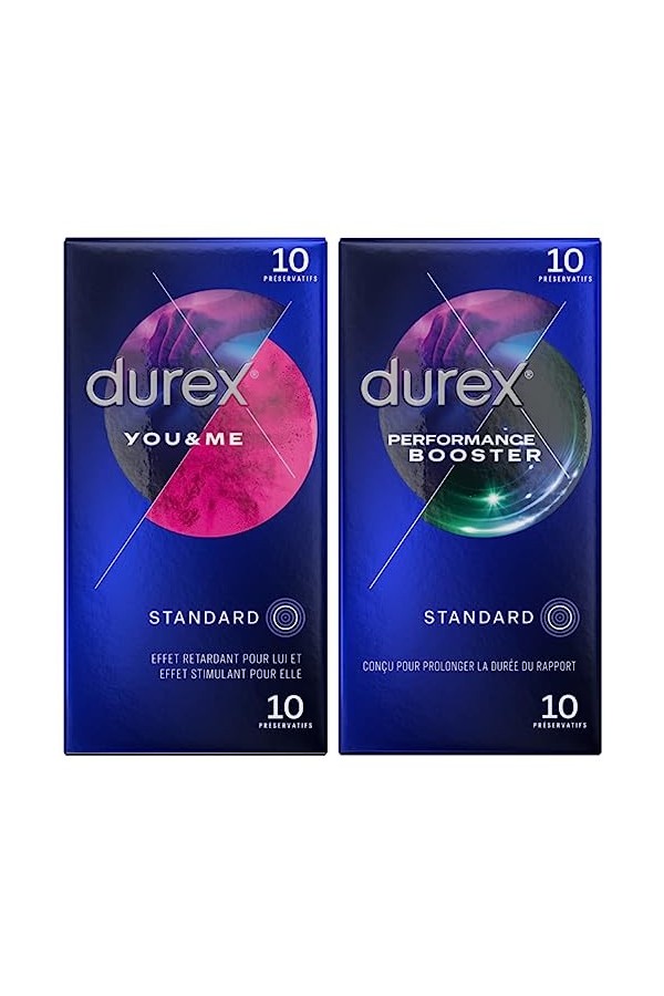 Durex YOU & ME - 10 Préservatifs - Retardant et Stimulant
