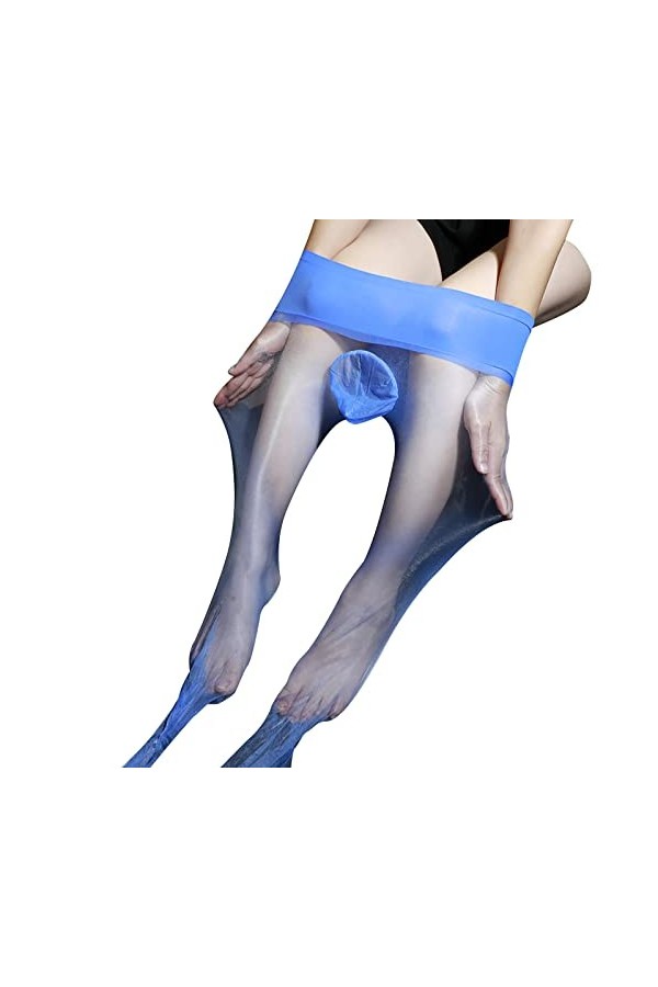 Lingerie Homme Sexy Hot Hommes doux glace soie bout fermé collants extensible mince collants bonneterie bas Legging pantalon