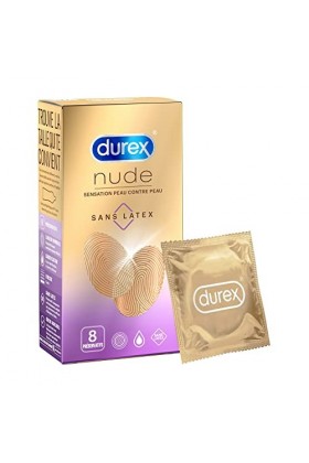 Durex NUDE SANS LATEX - 8 Préservatifs - Sensation Peau Contre Peau