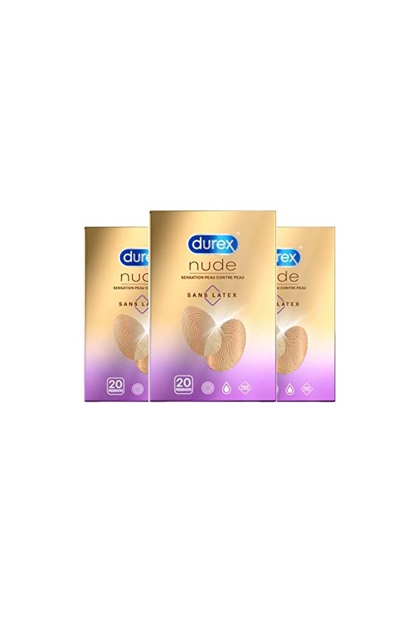 Durex NUDE SANS LATEX - 8 Préservatifs - Sensation Peau Contre Peau