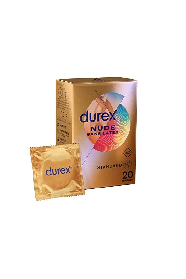 Durex NUDE SANS LATEX - 8 Préservatifs - Sensation Peau Contre Peau