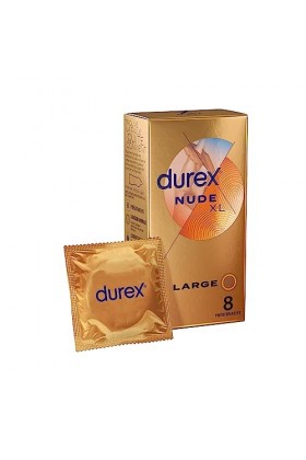 Durex NUDE XL - 8 Préservatifs Homme Fins et Extra Larges Conçus pour des Sensations Maximales