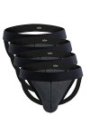 Billtop Homme Suspensoir Jockstrap Thongs Athletic Supporter Briefs Sexy Strings sous-vêtements Briefs,Lot de 4 Noir,XL