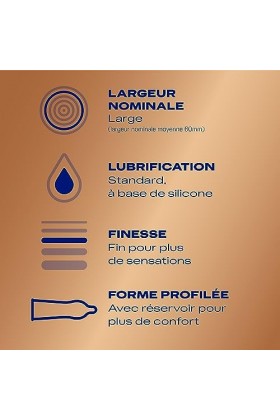 Durex NUDE XL - 8 Préservatifs Homme Fins et Extra Larges Conçus pour des Sensations Maximales