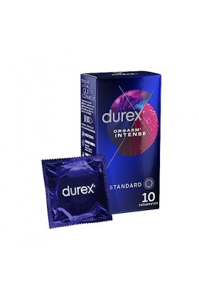 Durex - 10 Préservatifs Extra Lubrifiés Stimulants et Texturés - Avec Gel Desirex
