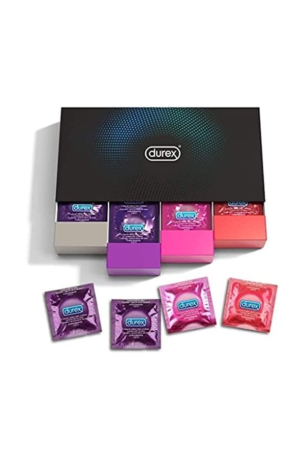 Durex FUN EXPLOSION - 40 Préservatifs - Ultra Fins - Extra Lubrifiés - Texturés - Boîte Design