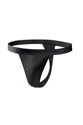 sesto senso Homme String Sexy Thong Coton Lot de 1-4 Pack Tanga Slips M Noir