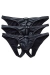 +Homme Slip String Lingerie Noir Cutout Slips Briefs Boxer Shorts Sous-vêtements L, 3-Stück Slips 2 