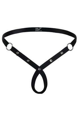 JFAN String Homme Slip Creux avec Anneau en O Mini String Tanga pour Hommes Noir