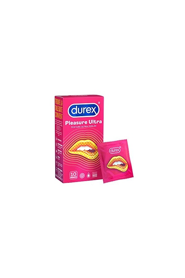Durex PLEASURE ULTRA - 32 Préservatifs - Texture Ultra Perlée - Lot de 2 x 16 unités